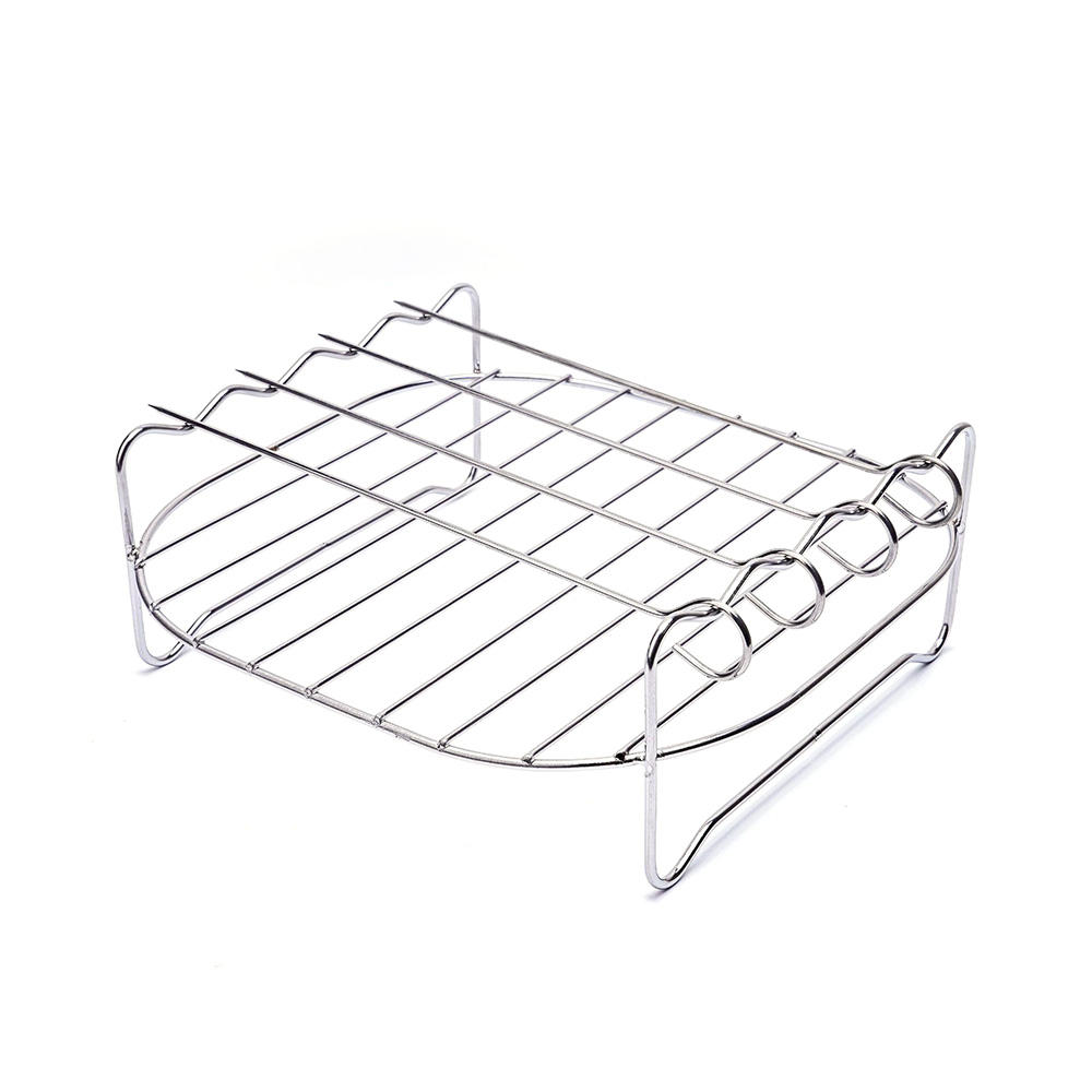 Stainless Steel Air Fryer Basket Grill Oven Grate Grilling Gridiron Raised BBQ Cooking Grill