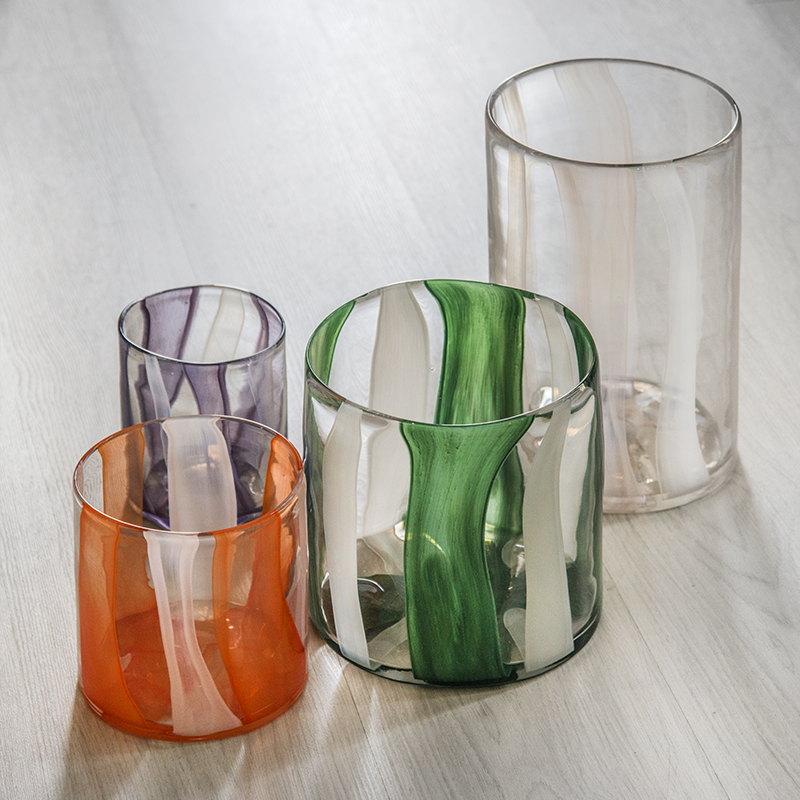 Handmade mouthblown color art Glass tealight Candleholder vases/ornaments G15-15;G18-30;G20-20;G1214