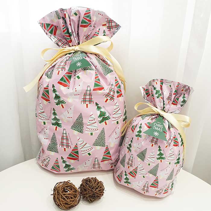 Christmas Pink Grove Double Aluminum Film Bag Gift Bag