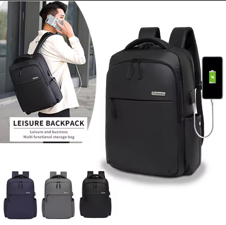 Latest new design oxford 17 inch reflective usb laptop backpack