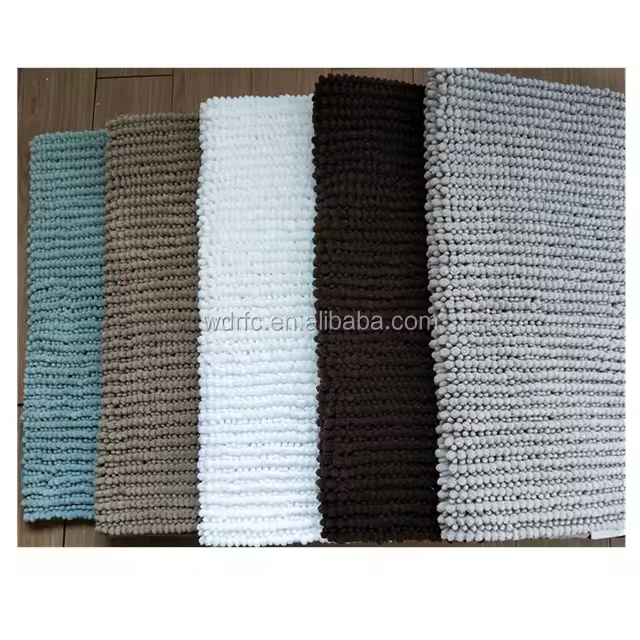 High quality microfiber PVC backing chenille mat non-slip foot relaxation mats