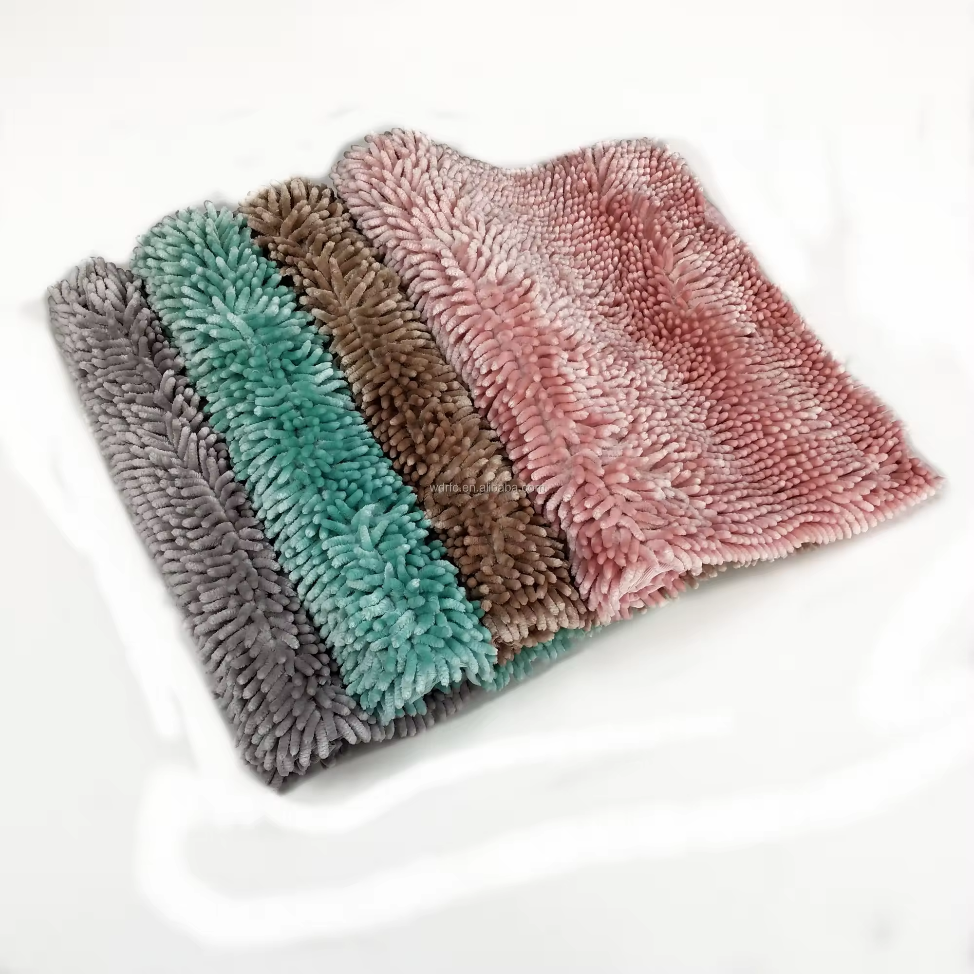Customize washable and anti-slip chenille shiny carpet door mat bathroom mat