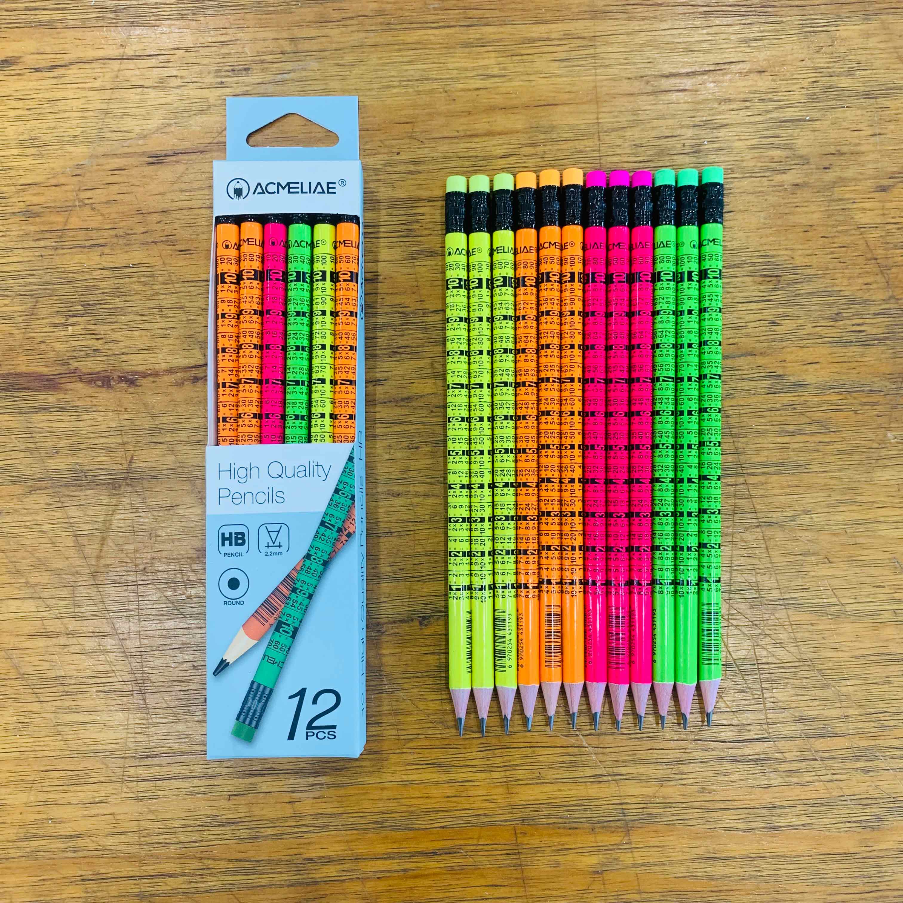 multiplication table pencil