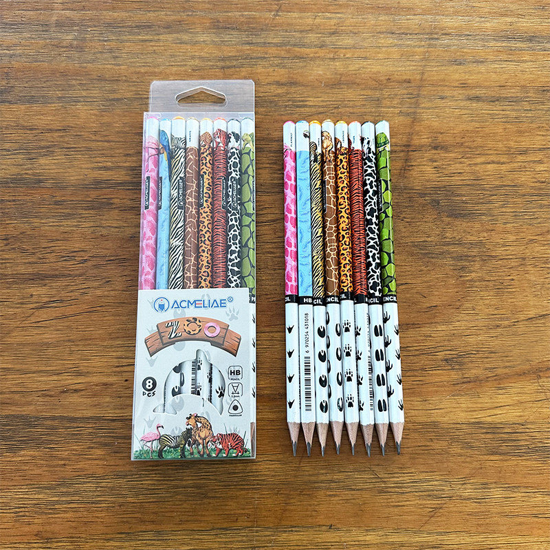 Animal zoo HB pencil with eraser