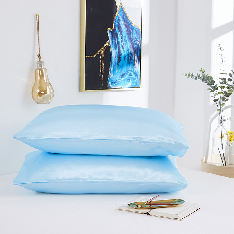 Chinese factory 2-piece silk satin pillowcase King Queen size 51*77cm silk slip pillowcase
