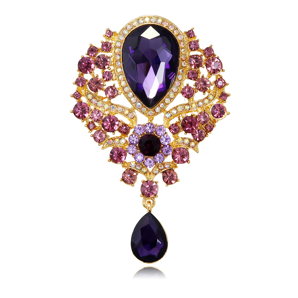 alloy tear drop brooch pin