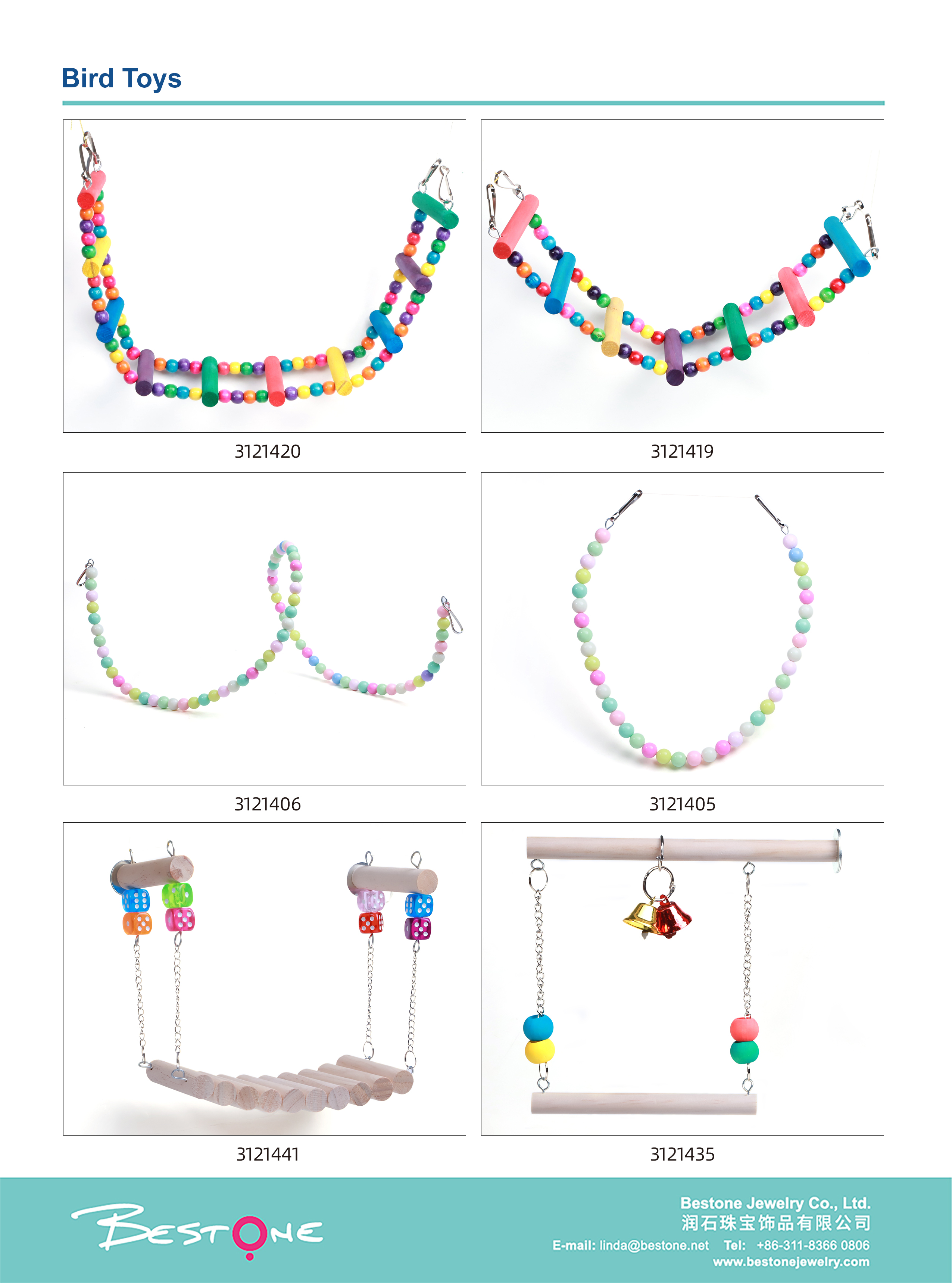 Bird Toy-Colorful Bird Perch Ladder-10Segments