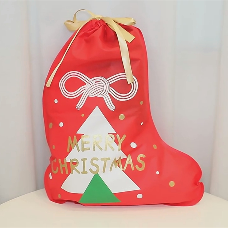 Red Non-woven Christmas Novelty Stocking Gift Bag