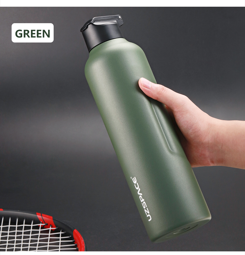 UZSPACE 1000ML 316 Stainless Steel Double Wall Water Bottle With Two Lid