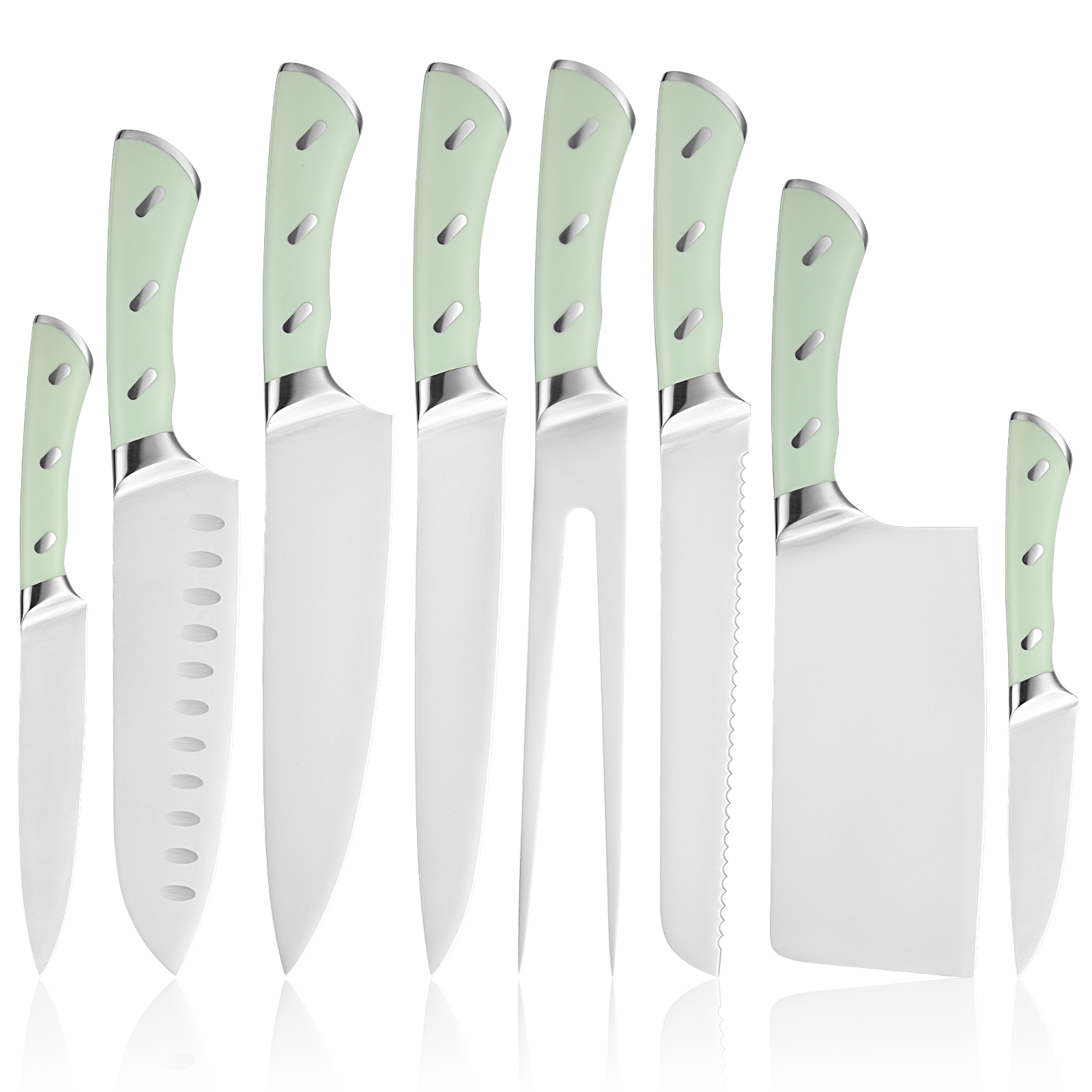 8pcs steel head kitchen knife High Carbon Steel Professional Chef Kitchen Knives