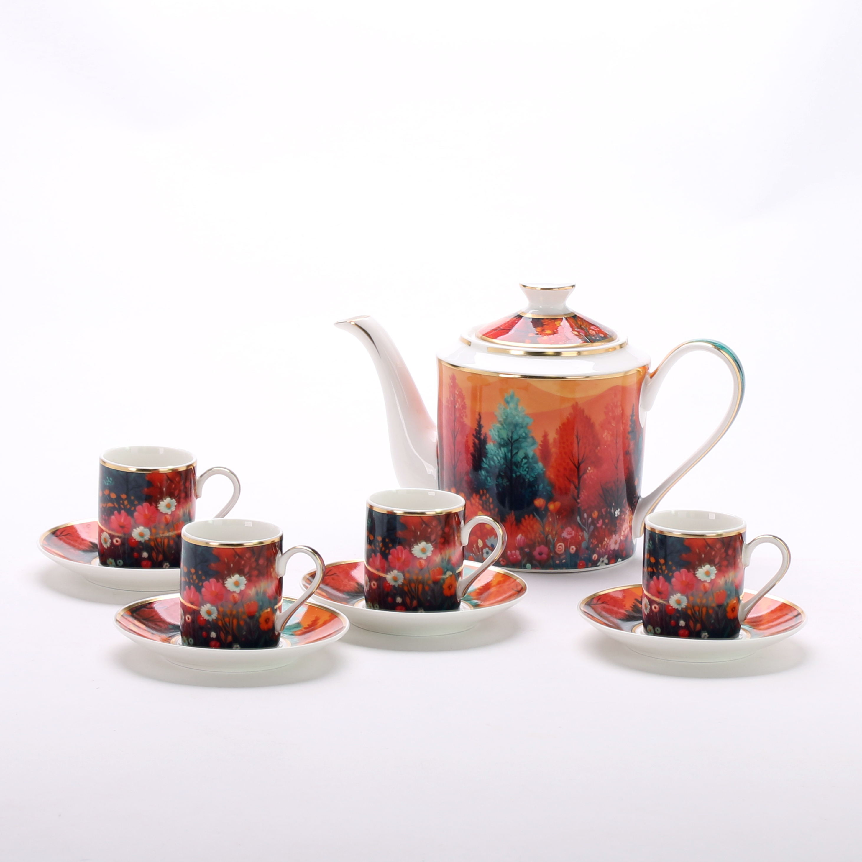 Afternoon tea coffee cup teapot European-style small luxury ceramic tea set