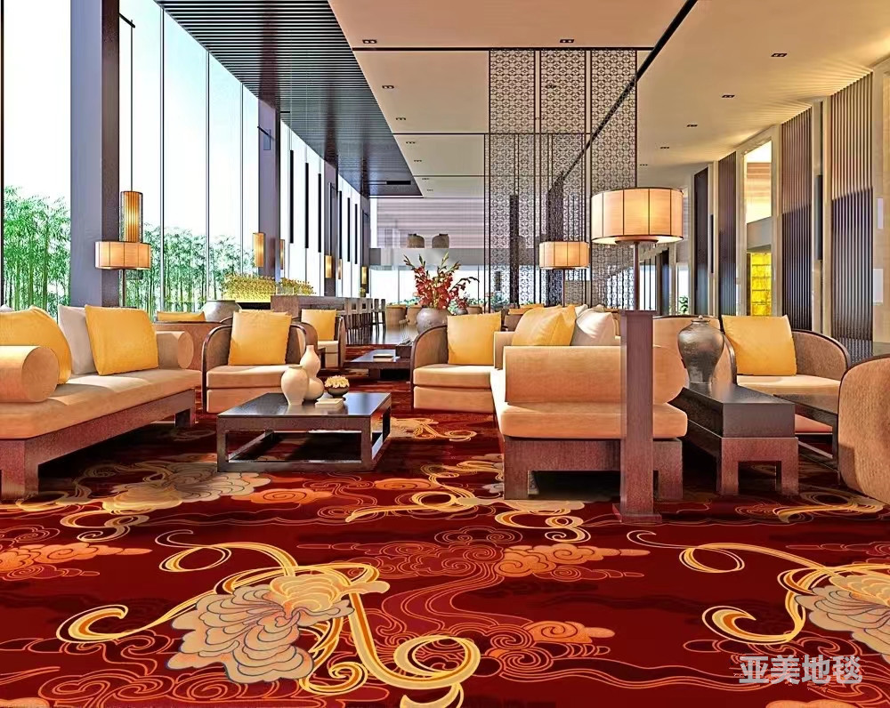 600g machine made high definition printing polyester loop oile commercial area carpet