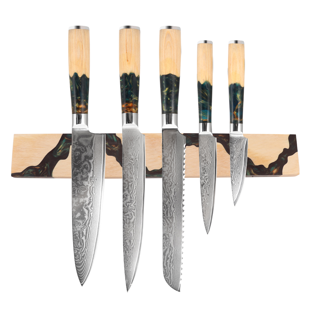 Hip-home wholesale kitchen vegetable knife Damascus steel kitchen 6pcs kitchen knife set