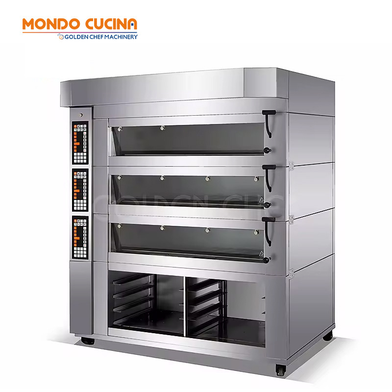 Commercial European style Electric Oven 3 Deck 9 Trays