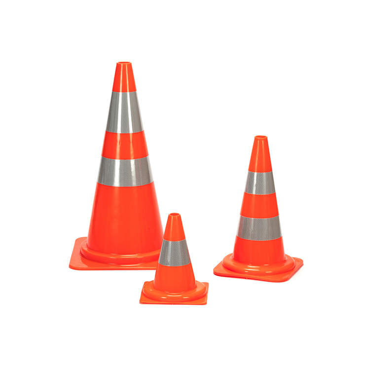 Reflective Collar Traffic Safety Cones for Roadway with Heavy Duty Black Base