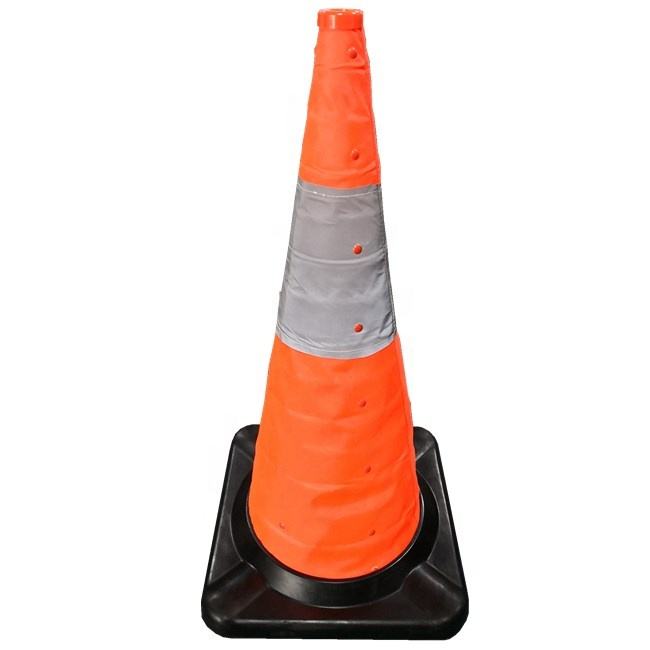 Heavy Duty Black Base Collapsible Traffic Cone