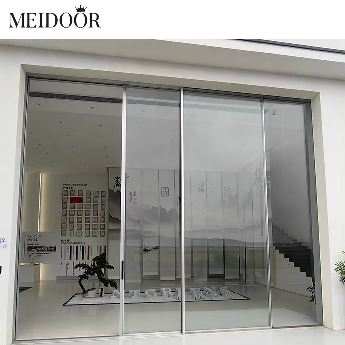 Panoramic Patio Door Slide Turn Door System Double Glazed Aluminium Glass Industrial Doors Sliding