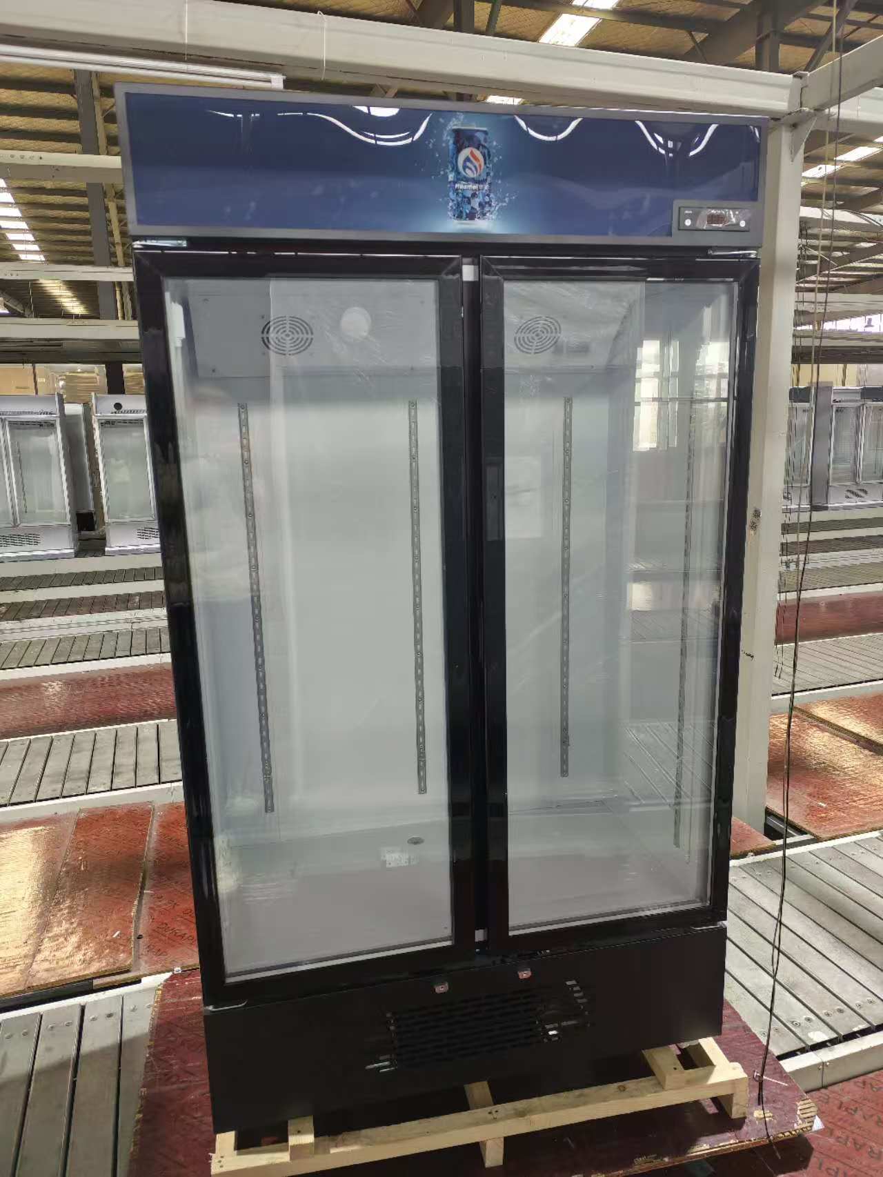 Huamei EC new series double door refrigerated display SHOWCASE cooler