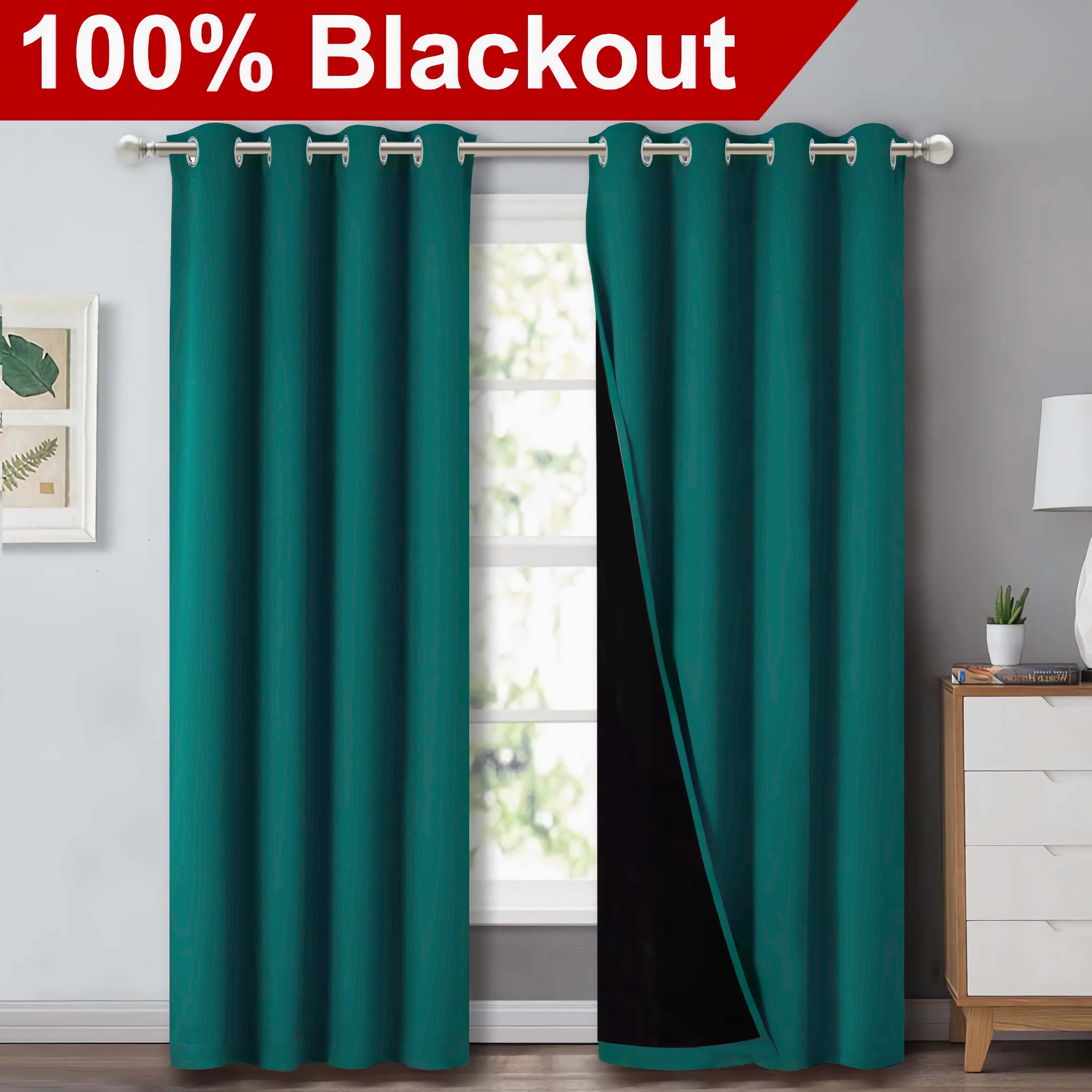 100% Blackout Curtains With black Coated Thermal Lining