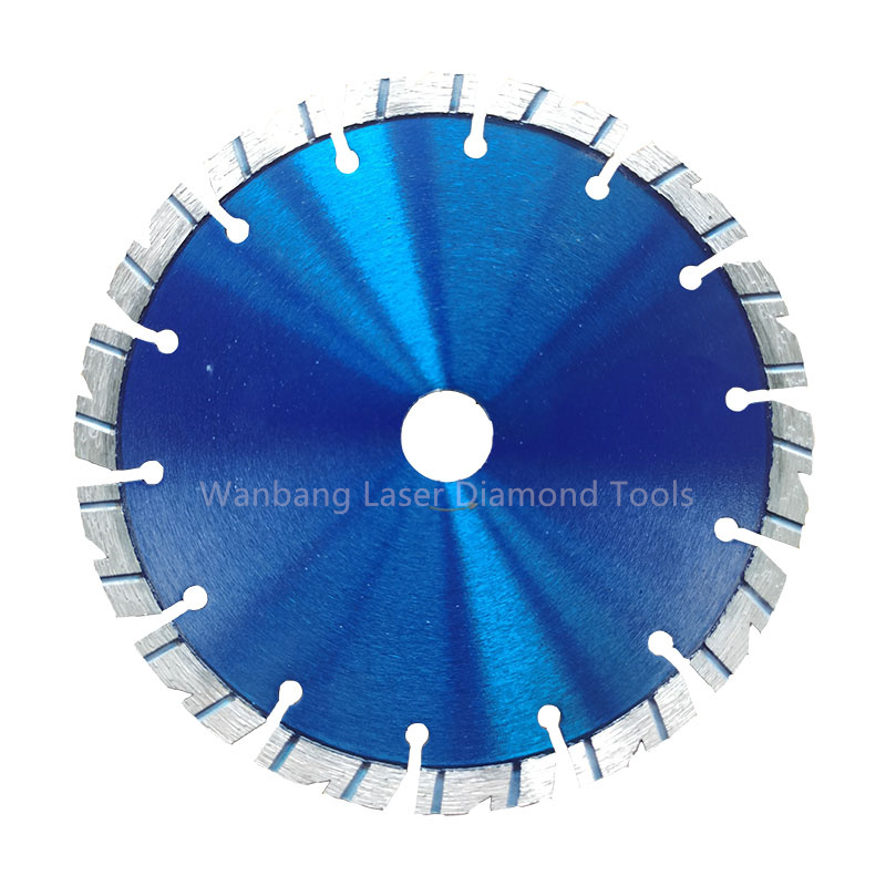 Laser welded turbo V segments diamond saw blade for cured concrete