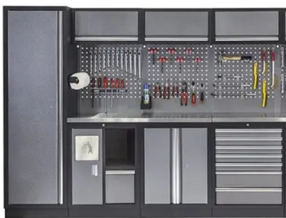 Combination tool cabinet, hardware tool cart, workbench