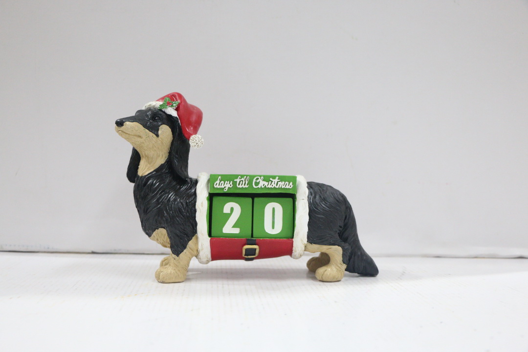 Christmas Decoration Dog Calendar Decoration Resin Crafts Decoration