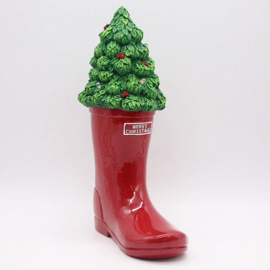 Christmas Decoration,Red Christmas Shoes,Ceramic Decoration,Ceramic Crafts