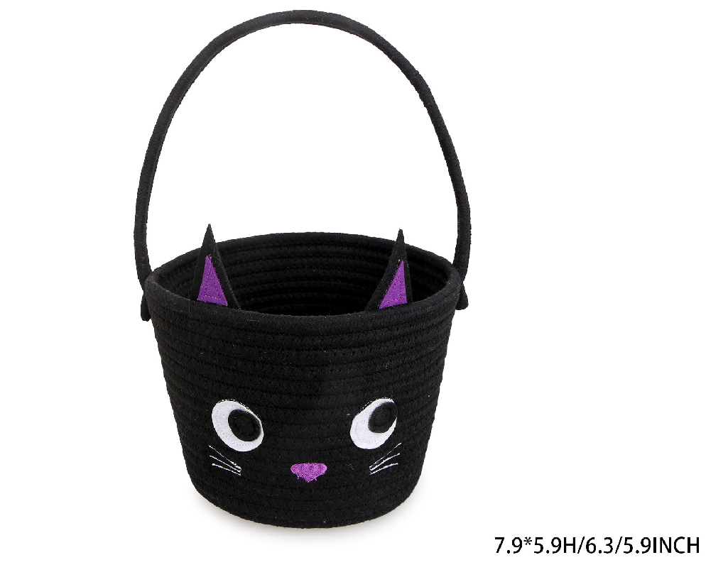Halloween Basket for Kids Trick or Treat Basket, Cute Pumpkin Candy Bucket Gift Baskets