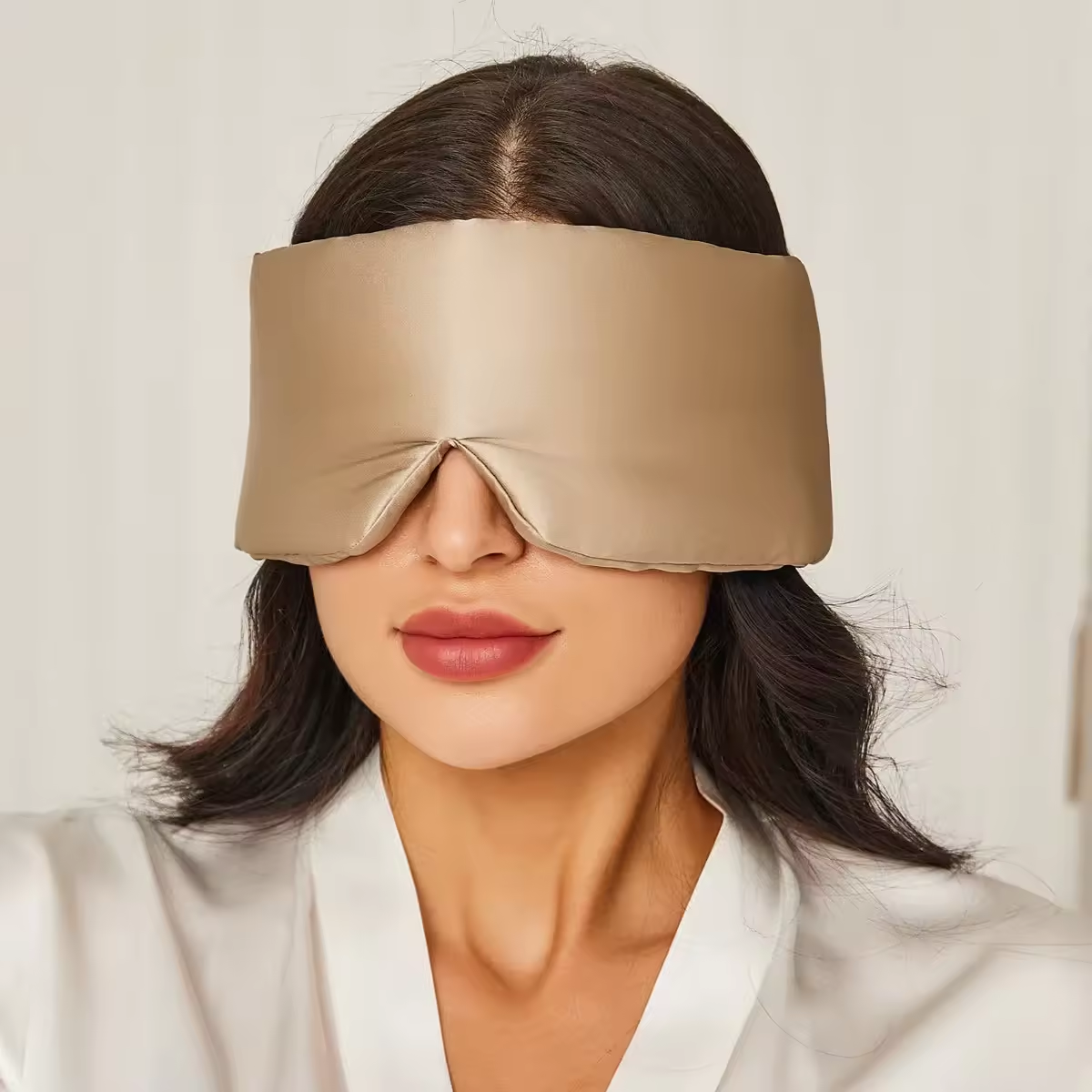 Factory customized big size silk sleeping eye mask