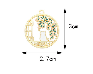Alloy Drip Oil Cartoon Animal Squirrel Wreath Cat Round Accessories