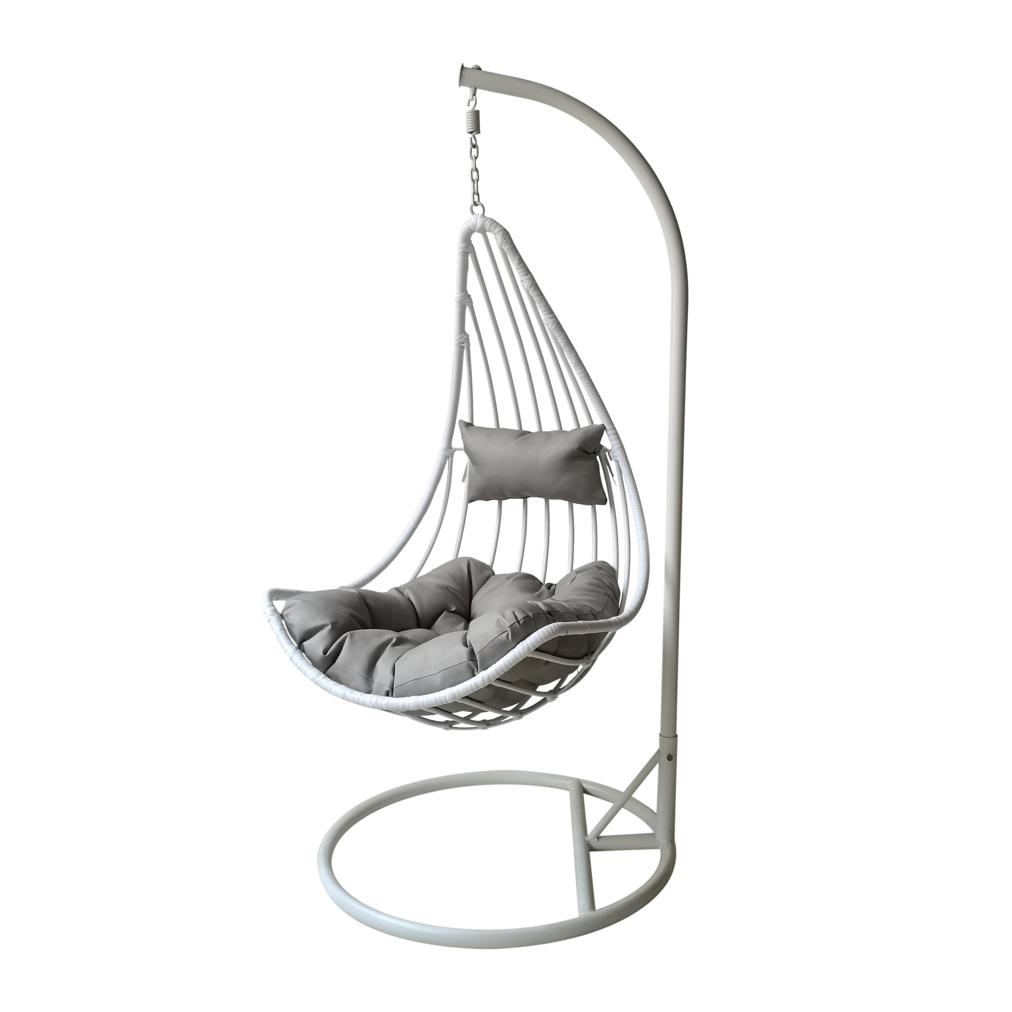 1151J PE rattan steel frame hanging chair hammock swing