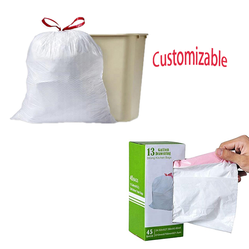 Drawstring trash bag