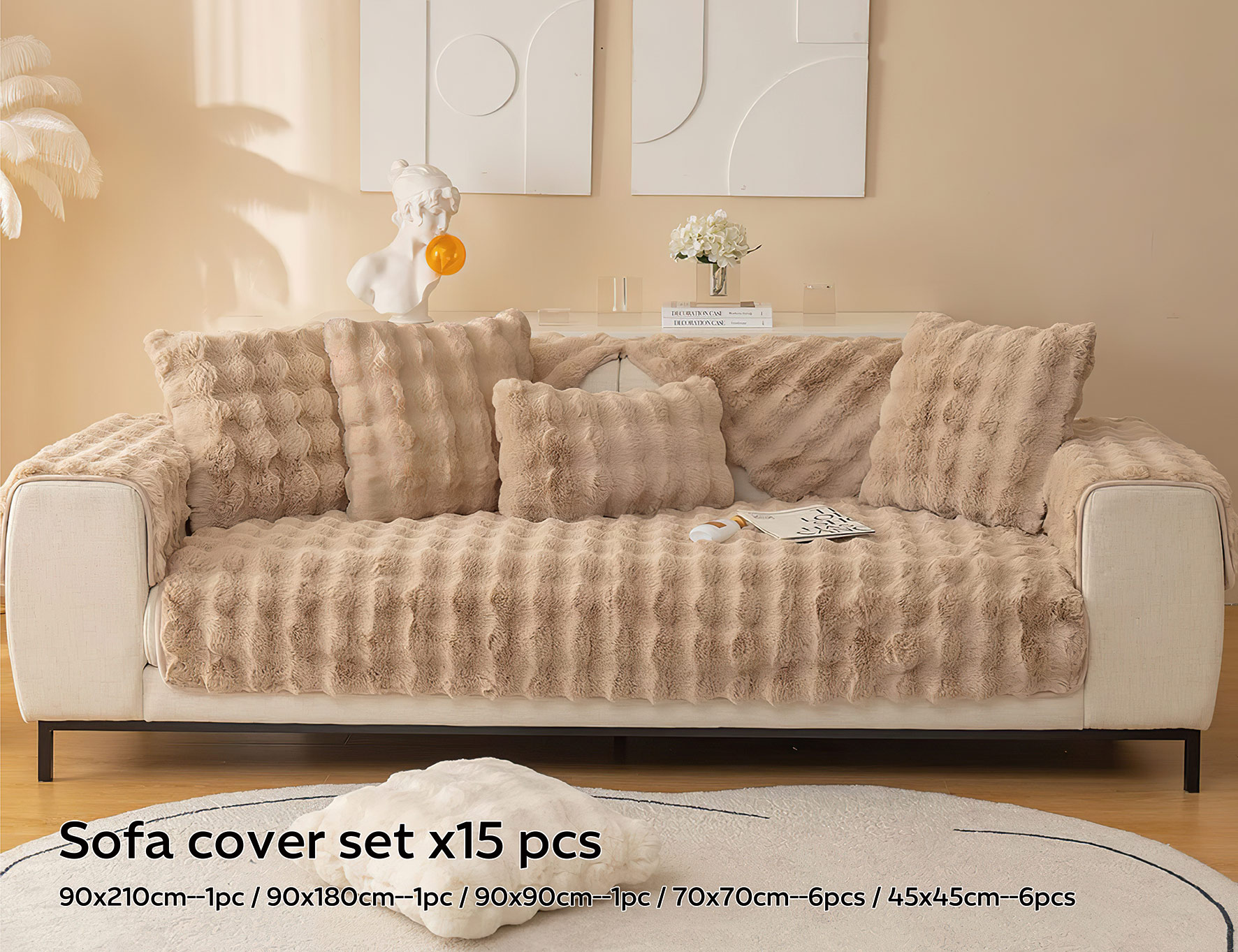 Faux Rabbit Sofa Cover