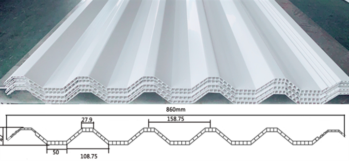 Instead of PU Sandwich panel - PVC material twinwall roof tile/Hollow roof sheet