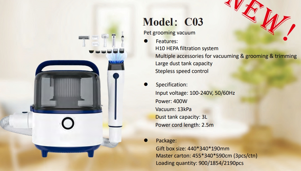 Pet grooming vacuum