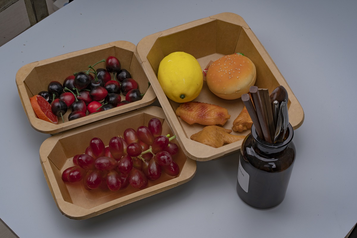 Kraft Paper Rectangular Octagonal Tray