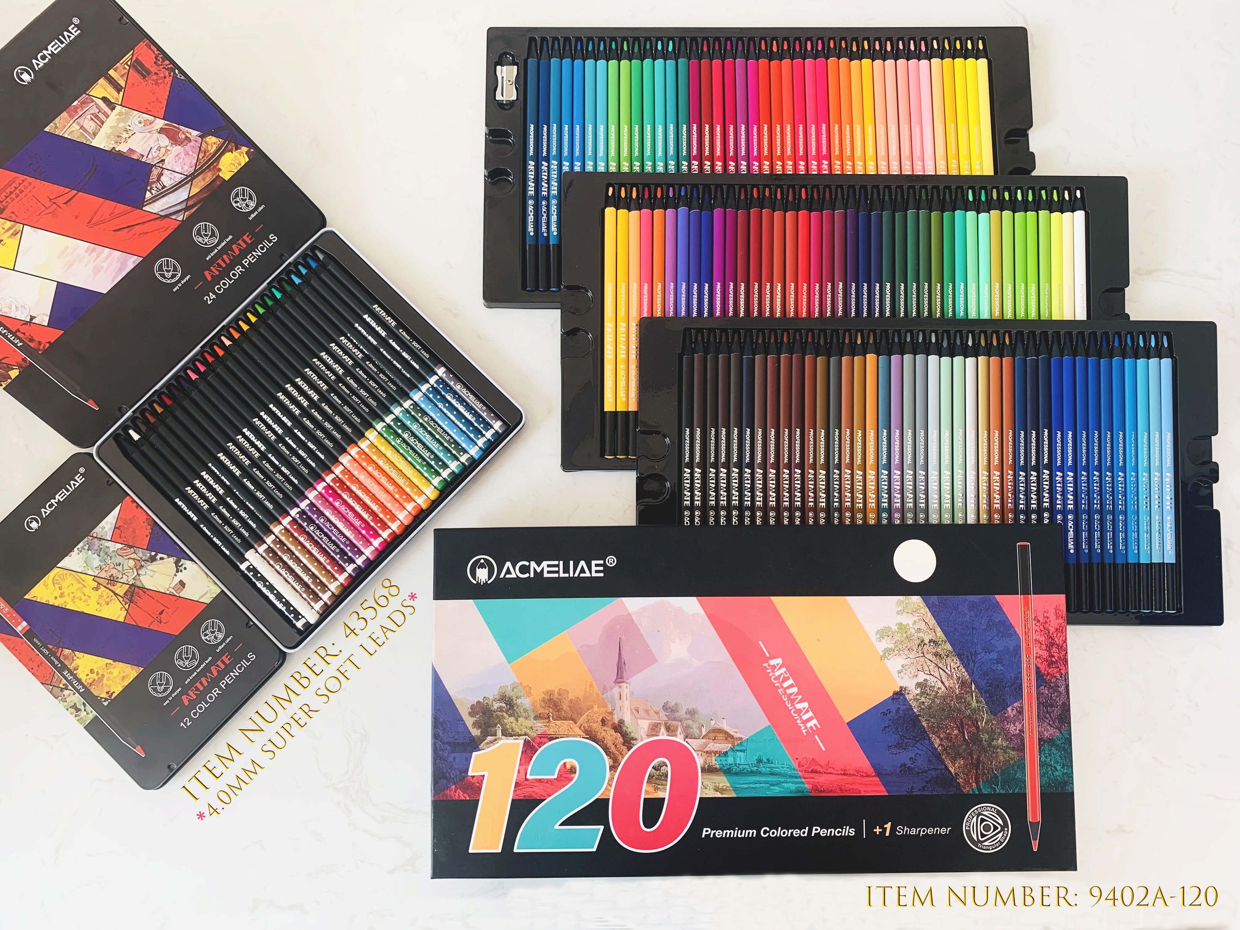 120pcs gift box high quality black wood color pencilcolor pencil