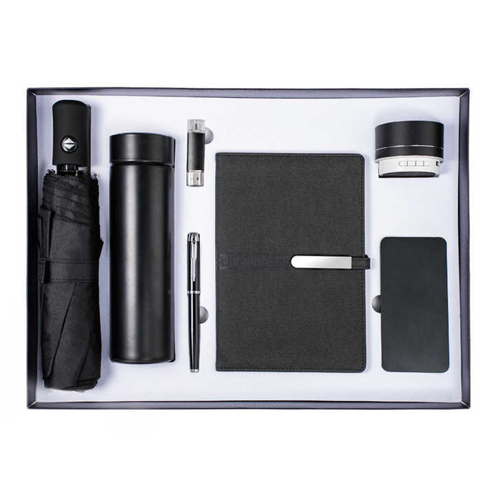 Powerbank Gift Set With Notebook Set Umbrella Vacuum Bottle Ballpen