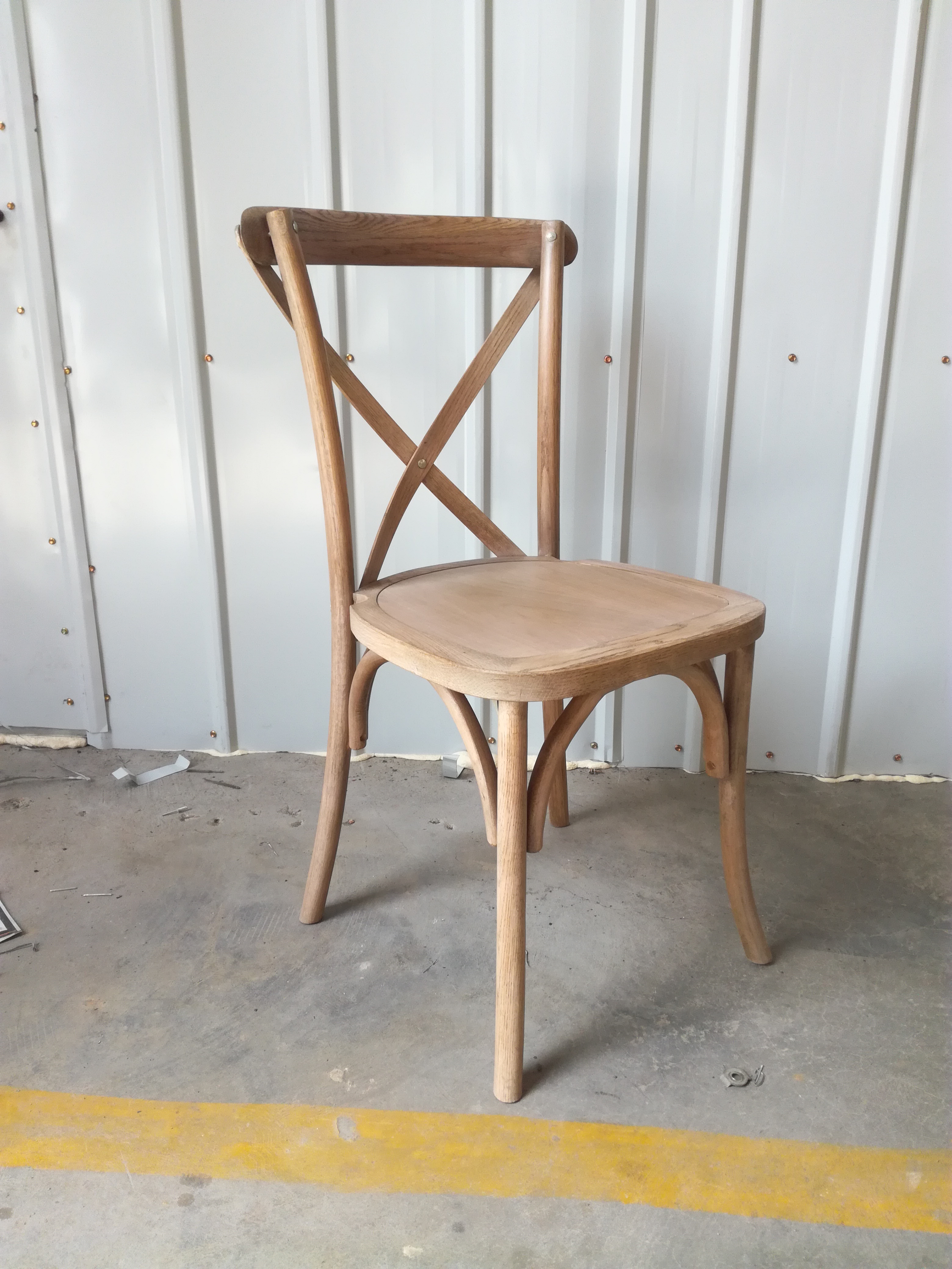wooden cross back chair
