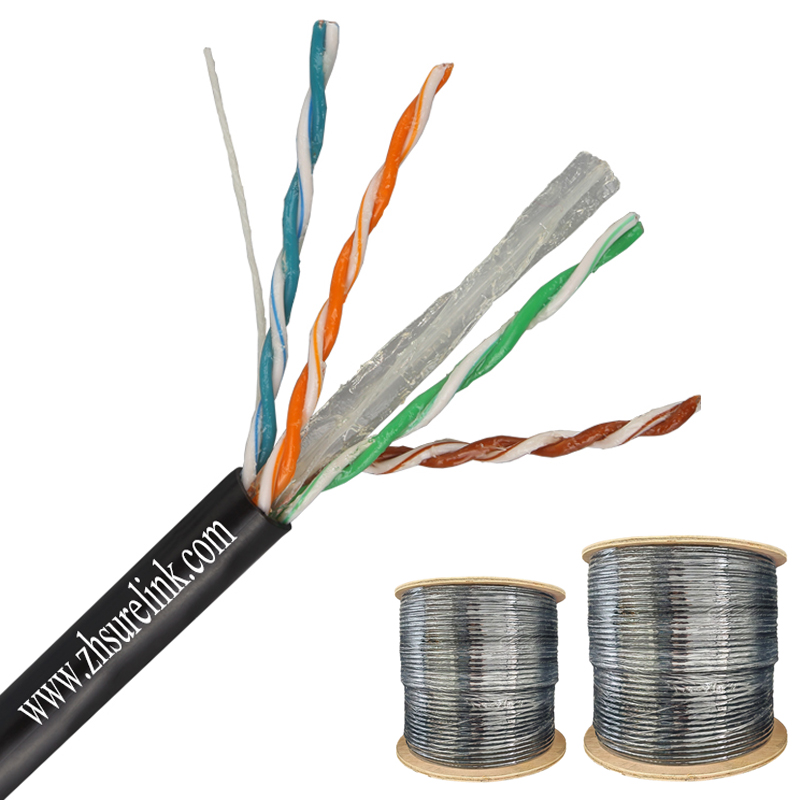 outdoor UTP CAT6 gel jelly filled greased 305m every drum ftp cat6a lan ethernet cable cat6