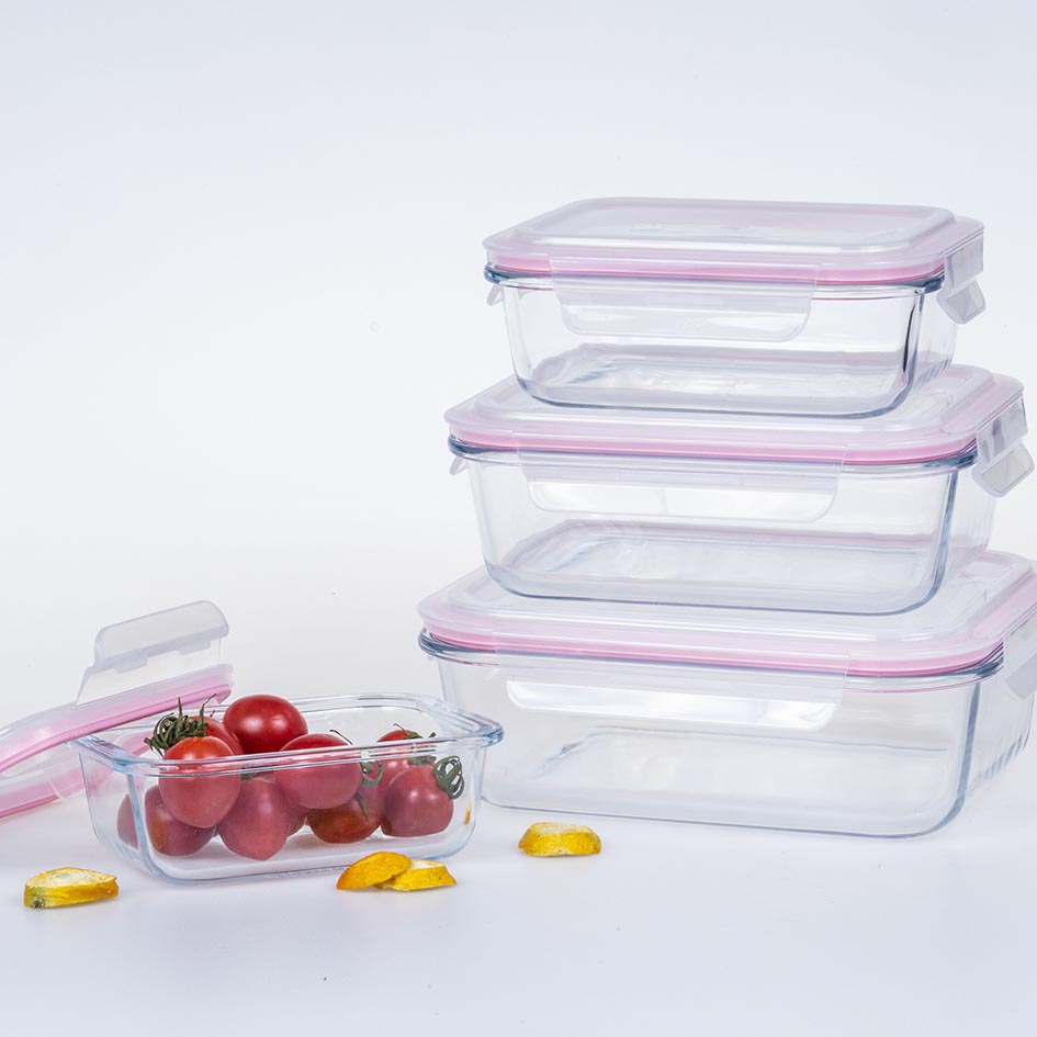 Glass food storage jar