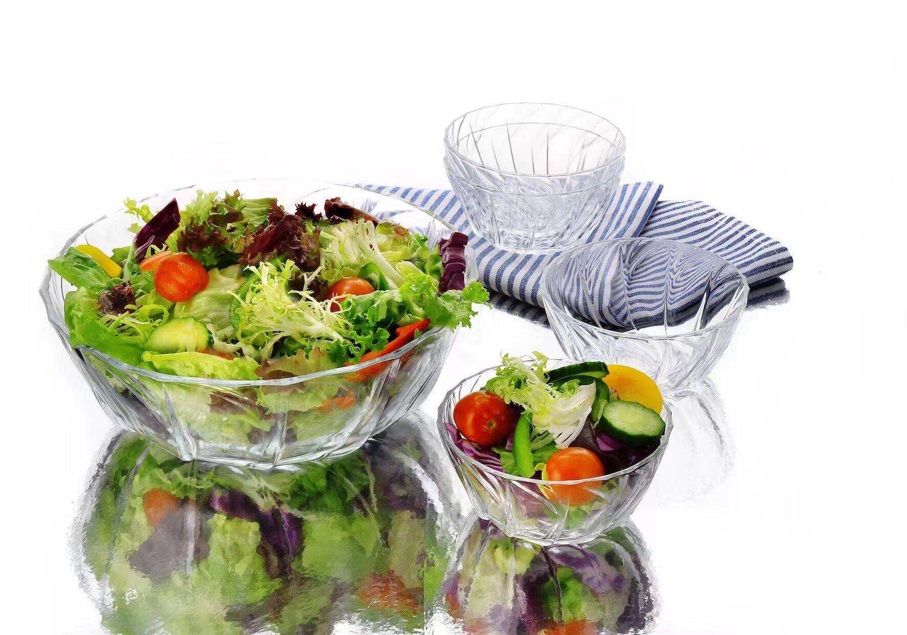 glass salad bowl