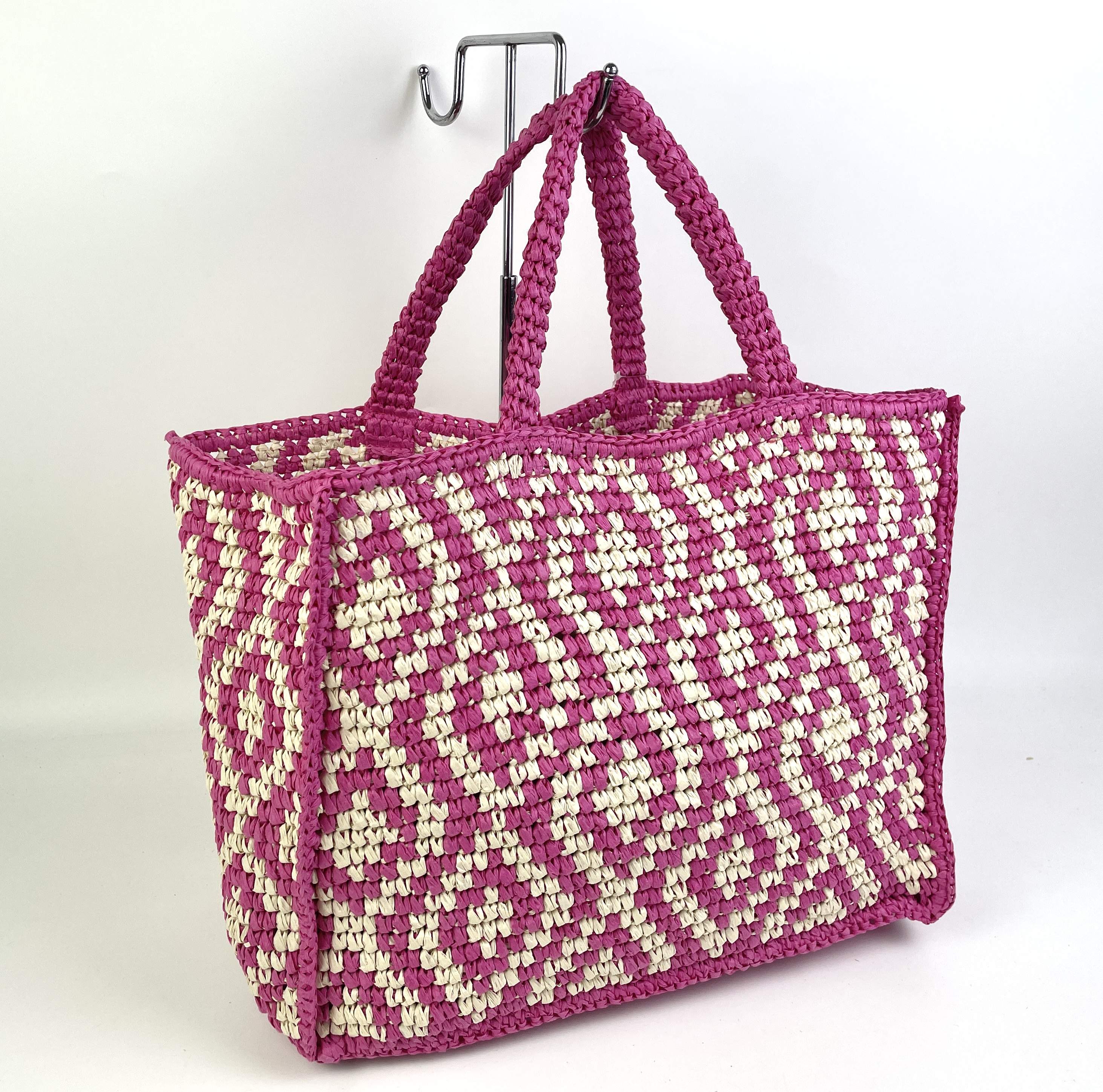 paper straw crochet bag