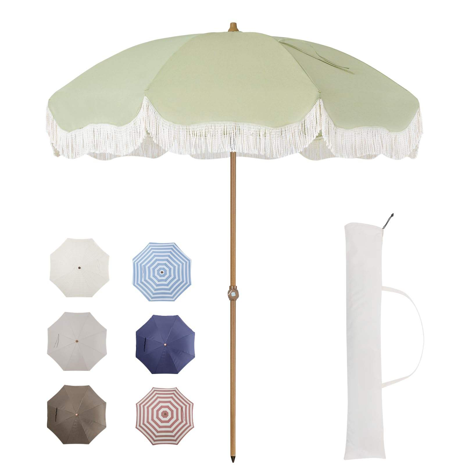 Folding Custom parasol outdoor fringe beach patio umbrella
