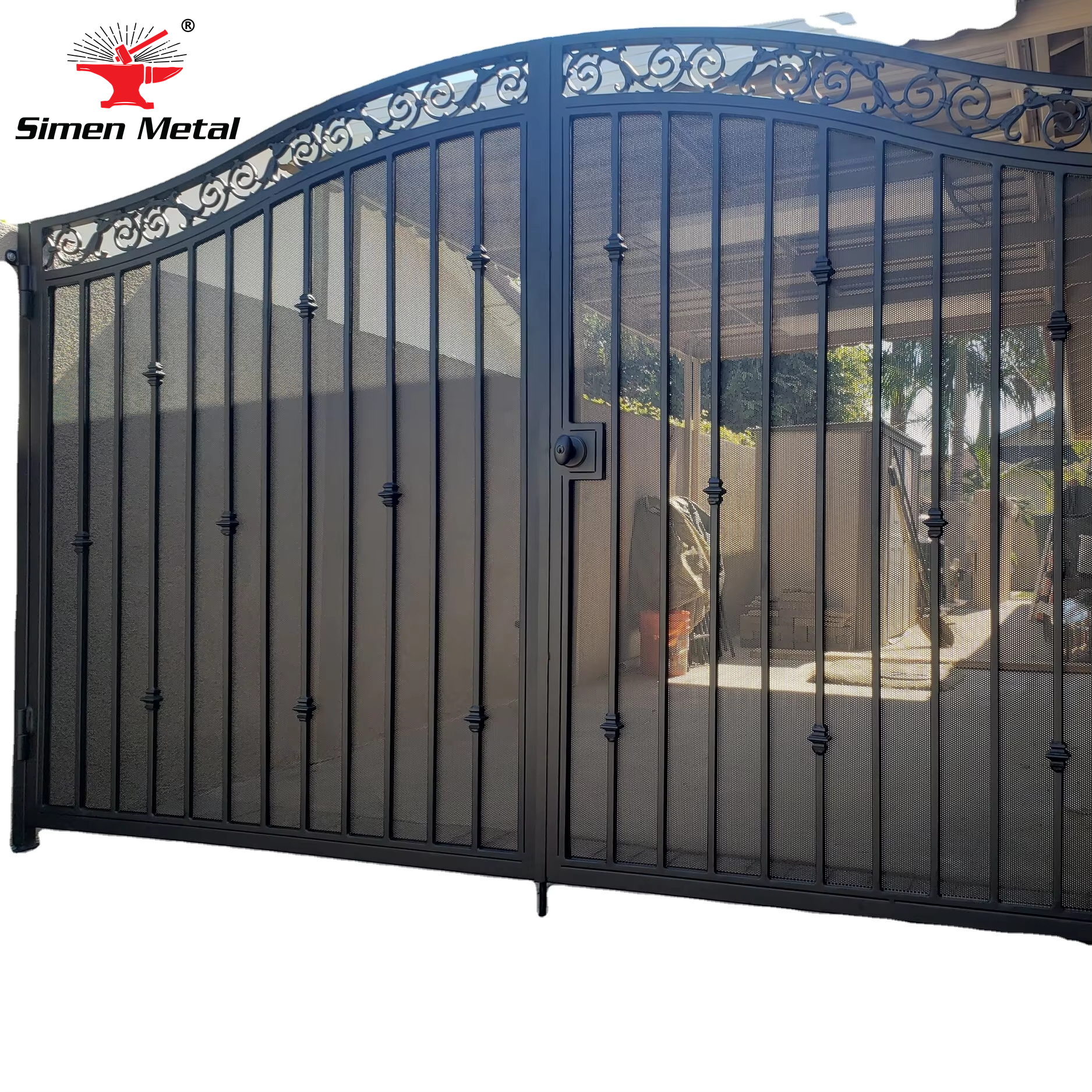Modern Beautiful Outdoor Villa House Decoration Wrought Iron Driveway Gate Designs