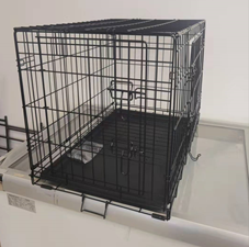 double door black e-coating pet crate