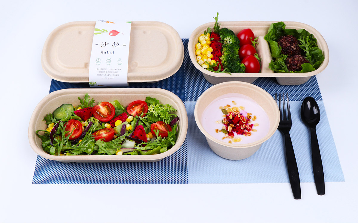Bagasee sugarcane pulp lunchbox, water proof and oil proof