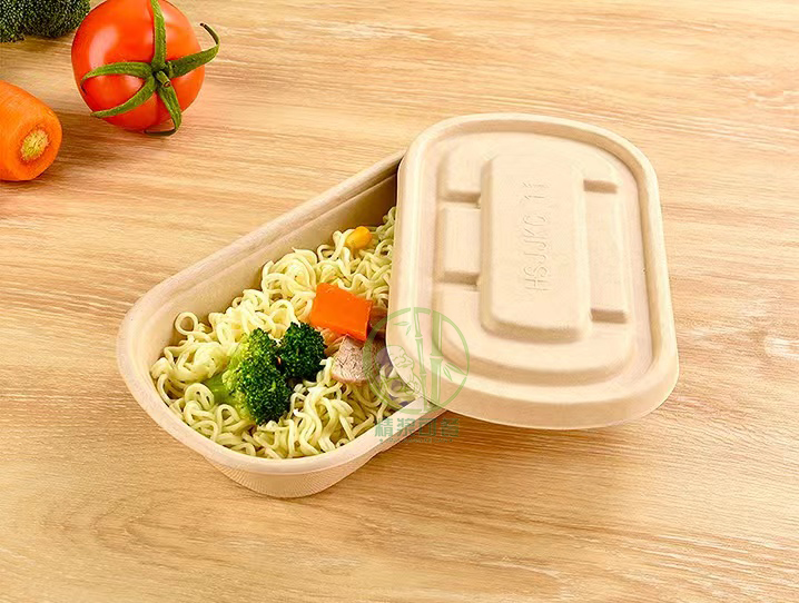 Disposable bagasee sugarcane pulp lunchbox tableware