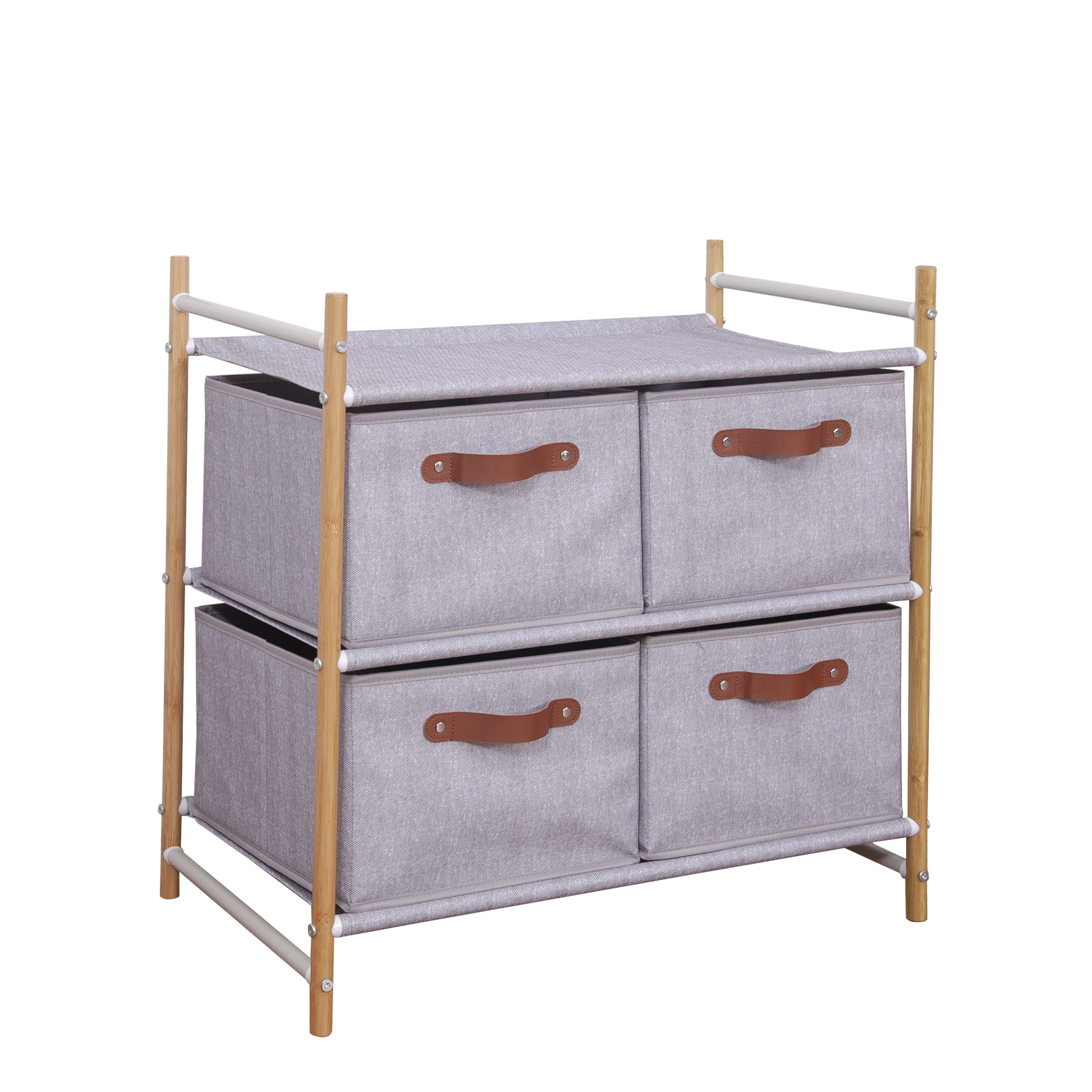 Natural Bamboo Wide Dresser w/4 Drawers