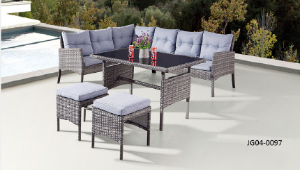 Steel wicker sofa set